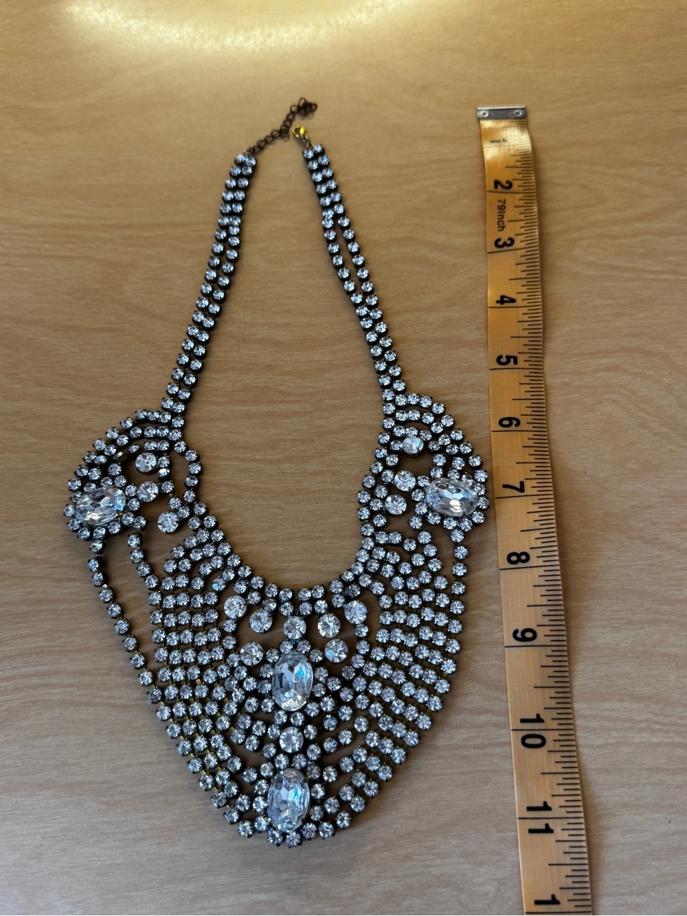 50s Vintage czech Crystal Bib Necklace - Picture 2 of 8